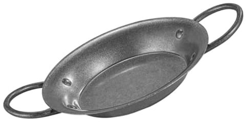 GLEAVI Piatto di pesce retrò padella multiuso pentola calda domestica doppia maniglia di cottura padella per paella spagnola Pot caldo Vaso di pesce pentole Acciaio inossidabile Argento