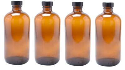 SOIMISS Botella De Vidrio Marrón 500ml Vidrio Con Tapa De Baquelita Sellado Hermético Almacenamiento Multifuncional Para Cocina Hogar Pack De 4 Unidades