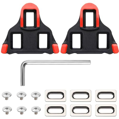 SEPSCO SPD SL Cleats, Kompatibel Mit Shimano SH10 SH11 SH12 für Road Fahrrad Schuhe Platten Klickpedale Cleat Hochwertige 0° Freigabe für Indoor Outdoor Fahrradpedale 3 Loch Fahrradschuhe