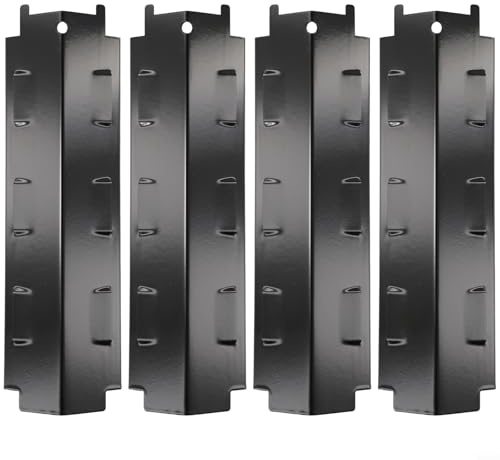 Gdfnmogo Set di 4 piastre termiche in acciaio inox per barbecue a gas, 371 x 108 mm, ricambio per tende termiche compatibili con Charbroil (4 pezzi)