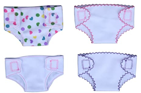 Xoeryoy Puppenwindel für Puppenpuppenblumendruckunterwäsche für 14-16-Zoll-Puppen 4pcs