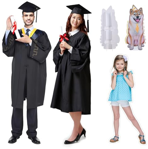 1-8FT Personalised Life Size Cardboard Cutout, Custom Cardboard Cutouts Life Size Stand-Up Photo, Waterproof Cardboard Cutout for Wedding, Graduation, Birthday, Party, Anniversary (Cardboard)