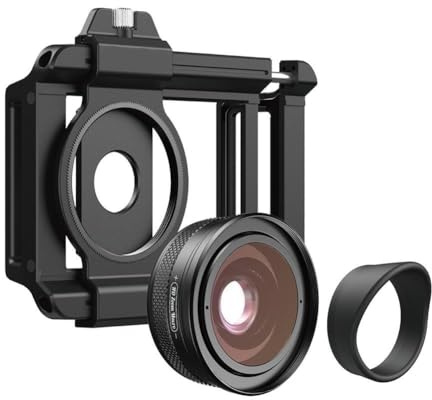 FUANA APL-ZM100 - Obiettivo macro in lega di alluminio, zoom 10-20x, F1.05, ampia apertura con supporto per telefono, compatibile con il 99% degli smartphone, colore: nero