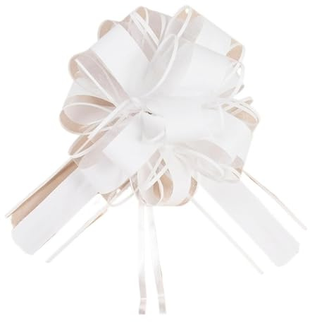 HIFRQVVC Geschenkverpackung: Schleifen zum Zuziehen, Schleifenbänder for Ziehen, 10 Stück, Mehrfarbig, for Verpacken von Geschenken, Hochzeit, Geburtstag, Party, Heimwerken(White)