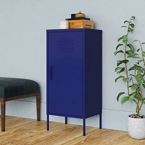Boltkex Storage Cabinet Navy Blue Steel with 2 Shelves 42.5 x 35 x 101.5 cm, Levelling Feet, Wall Mount, Storage Space for Office, Living Room, Workshop, Kitchen, Organiser, Order