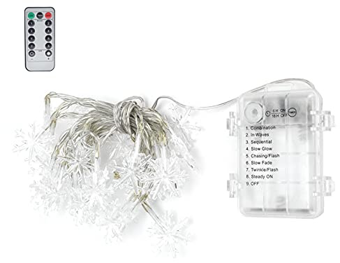 Ejoyous Stringa LED Luci Decorative in Filo di Rame con Fiocco di 30 LED 8 modalità Timer Remoto Alimentato a Batteria per Feste all'aperto Matrimoni Vacanze Decorazioni per la Casa