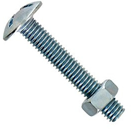 Boulon poelier - acier zingué - 6 x 60 mm - lot de 10