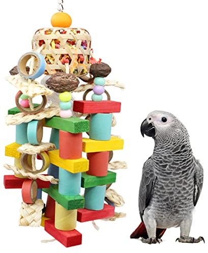 Papageienspielzeug Hängespielzeug, Mehrfarbig Wellensittich Spielzeug Kauen Zerkleinern Spielzeug Beißen Papier Pappe für Zubehör Sittich Wellensittich und ähnlich große Haustiere MQUPIN