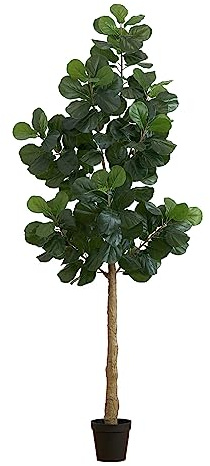 Nearly Natural 9 ft Artificial Fiddle Leaf Fig Tree with Nursery Pot