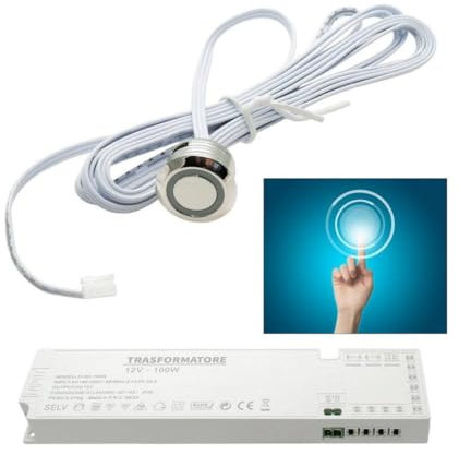 OISE ART STORE Trade Shop - Interruttore Sensore Touch Dimmerabile Pulsante A Sfioro 12v 100w Luci Strisce Led -