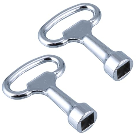 UENXRXE 2 Pièces Cle Carre, Clé De Radiateur, Clés De Purge Clés Carrées Prise De Courant Interrupteur 12 * 8 * 8 Mm Pour Compteur D'Eau À Gaz Boîte De Radiateur En Alliage De Zinc Argenté