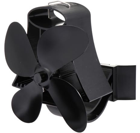 Garneck Ventilatore Per Stufa Nera Ventilatore Per 4 Non Necessita Di Elettricità Riscalda La Tua Stanza in Modo Efficiente