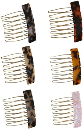 KGDUYC 6 Stück Haarkamm Zum Stecken - Small Seitenkämme, Kunststoff Seitenkamm Dekorativer Kamm französische Seitenkämme Haarschmuck Accessoires für Frauen und Mädchen
