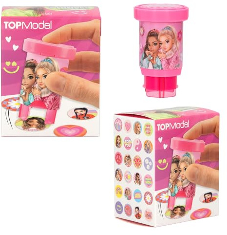 Depesche 13348 TOPModel Sticker Stamper - Sticker Set zum Stempeln von Model Aufklebern, inkl. Stempel und 160 Sticker