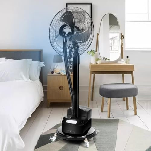 HMASNSEIY Ventilateurs sur Pied, Ventilateur brumisateur oscillant sur Pied avec réservoir d'eau, Ventilateur sur Pied oscillant à 3 Vitesses, Ventilateur de Refroidissement sur Pied, Ventilateur sur