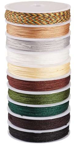 FASHEWELRY Chinesische Knotenschnur, 0,8 mm, Polyester, geflochtener Faden, Schnur, Armband, Perlenschnur zum Nähen, Stricken, Makramee, Basteln, Schmuckherstellung