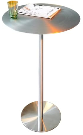 Failjierue Runder Kneipentisch aus Edelstahl, hoher Stehtisch for Cocktails und Bistros for Partys, Esszimmer oder Küche im Innen- und Außenbereich(40x74cm)
