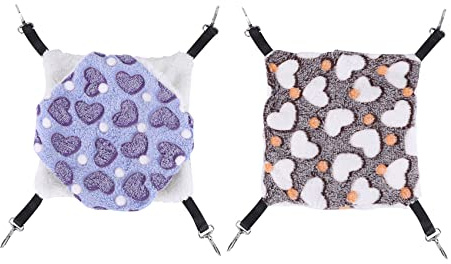 Tebbomp 2 PièCes Cochon D' Rat Hamac Cochon D' Hamster Furet Hamac Suspendu Lit pour Petits Animaux