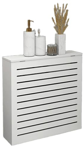 XIMSPHY Radiator Cover Cabinet, White Heater Covers for Radiators, Louvered Grill Radiator Shelf with Top, 27.5″x 27.5″x 8″Heating Decorative Organizer for Kitchen Living Room Bathroom