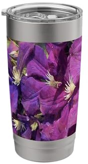 Mailbox Flowers - Clematis Jackmanii Violet Purple Flower Stainless Steel Insulated Tumbler
