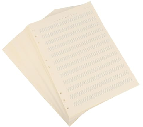 Toyvian Notenblatt Nachfüllpackung mit 100 Blatt 2mm Abstand und 12 Linien Weißes Musikmanuskriptpapier aus Papier für Schüler und Musiker zum Schreiben und Üben