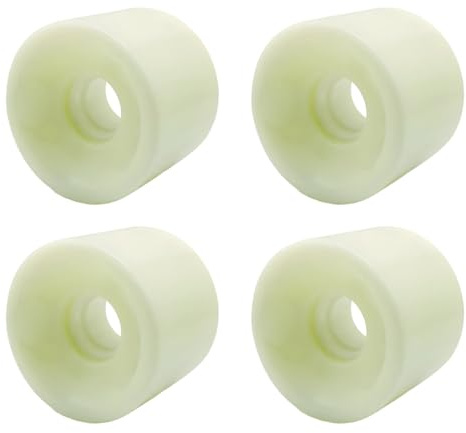 Tressify 4 ruote per longboard da 6,6 cm, 80 A, in poliuretano ad alto rimbalzo, ruote di ricambio per skateboard e cruiser, 6,6 x 5,1 cm, colore bianco