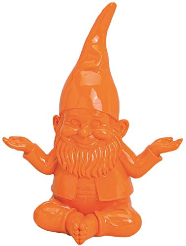 Pommerntraum ® | GartenDeko WohnDeko Dekorationsfiguren Yoga-Zwerge Yogafiguren Gartenzwerge Zen-Zwerge beim Yoga Pilates Sport Sportübungen (Orange)