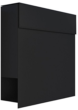Briefkasten mit Zeitungsfach, Design Wandbriefkasten Manhattan Schwarz - Bravios.