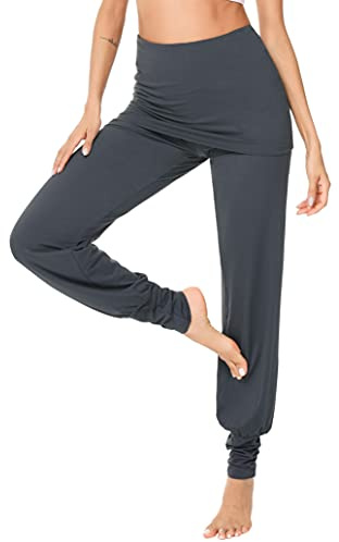 Sykooria Haremsbyxor dam yogabyxor dam hög midja leggings sport dansbyxor med kort kjol - lediga byxor - jogging - dam