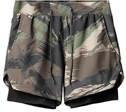 Surwin Pantaloncini da Bagno Uomo Asciugatura Rapida 2 in 1, Coulisse Regolabile Taglie Grandi Swimming Shorts Trunks con Tasche per Piscina Surf e Spiaggia