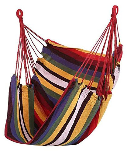 ZLXHDL Balançoire De Chaise Hamac, Chaise Pivotante Portable Robuste, Toile Confortable à Rayures Colorées, Balançoire à Corde Suspendue pour Intérieur Et Extérieur