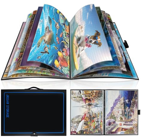 ALL4JIG 20.87*28.15 Puzzle Binder – Space-Saving Storage Folder for 500–1000 Piece Puzzle Collection, Holds 20 Puzzles, HD Film Pockets, Birthday Gift for Mom & Grandma
