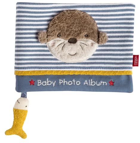 Fehn Otter photo album - Discover, explore, smell: Memorize faces and learn names by playing with the fabric photo book - Album to insert for babies and young children from 0 more months