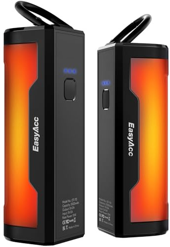 EasyAcc Uppladdningsbara Handvärmare Magnetisk 10000mAh Elektrisk Handvärmare 16 Timmar Bärbar återanvändbar, USB-C Powerbank Ficka Vinter Gåva för Raynaud Skidåkning Bergsklättring Golf-OT115