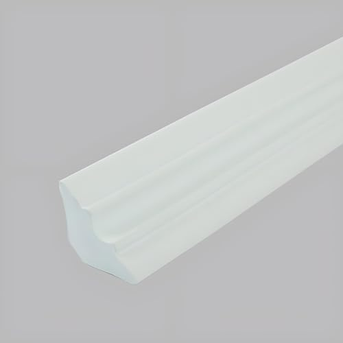 Raouoae 5M Flexible Zierleiste Selbstklebender Deckenleisten PVC Dreieck Winkelleiste Zierleiste Abschlussleiste Küchenarbeitsplatte Eckleiste FüR Wandkanten Fliesenkanten(Weiß,Breite: 35 mm)