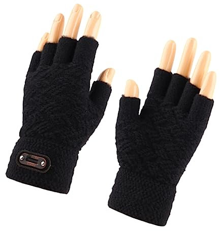 GALPADA Strickhandschuhe Für Winter Touchscreen-handschuhe Halbfingrig Winddicht Und Warm Geeignet Für Outdoor-aktivitäten Weich Und Elastisch Passend Für Männerhände