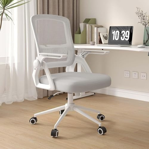 naspaluro Silla Escritorio Ergonómica Gris para Hogar y Oficina