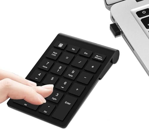 CLOXKS Wireless Numeric Keypad,Plug and Play 2.4GHz Portable Number Pad for Office/Home/Accounting, 22-Key Number Pad with USB Receiver Compatibility for Windows and OS X System