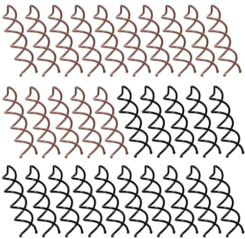 30 Pcs Spiral Hair Pins, 50mm Hair Pins for Women Spin Hairpin Brown Black, Scratchless Rotating Clip, Suitable Hairs Styling, Diy Hairs Styling for Women and Girls