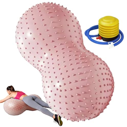 Manolyee Exercise Balls - Pilates Groundnut Shape Sensory Tool | Gym Balls Exercise with Air Pump - for Home Fitness Kids Office Physical Women