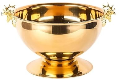 13.5L Stainless Steel Ice Bucket Double Wall Insulated Drink Cooler, Gold Champagne Beer Chiller for Bar Party Wedding(Gold with Ear)