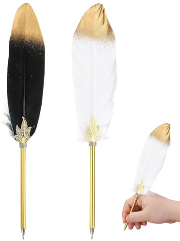 AJKQNMA 2er-Set Kalligrafie-Füller (Weiß/Schwarz) – Elegantes Schreibset für Hochzeiten, Gästebücher & den Büroalltag
