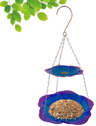 s for Outdoor Birds,Waterproof Metal Flower Shape Tray Double Layer | for Birds, for Goldfinches Aviary Parrots