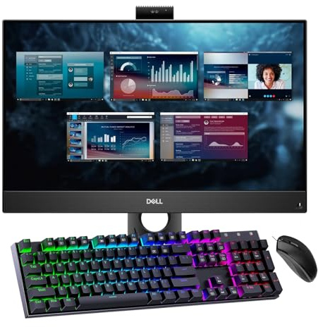 Dell OptiPlex 7470 Tout en Un PC de Bureau, 23.8in FHD(1920x1080) AIO PC for Business, i7-9700 Processor, 16 Go de RAM, 512 Go SSD, HDMI, US Clavier QWERTY, Win11 Pro (Rénové)