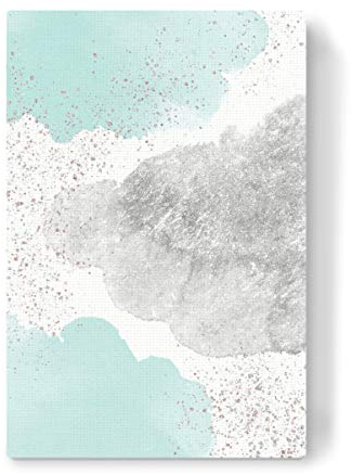 artboxONE Leinwand 120x80 cm Für Kinder Sparkling Watercolour Clouds - Silver Mint von Nasti