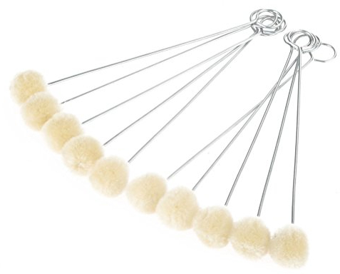 rosenice Daubers Kugel 10pcs Wolle Daubers Pinsel Metallgriff für Lederwerkzeug Zubehör