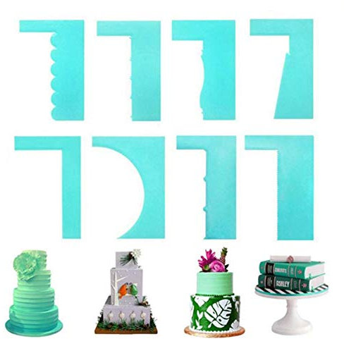 Icing Smoother, 8 pcs Modelling Cake Scraper Cake Smoother Polisher,Fondant Spatulas Device Cake Edge Smoothing Decorating Tools,Fondant Cream Icing Polisher Levelling Tool,Fondant Smoothing Spatula