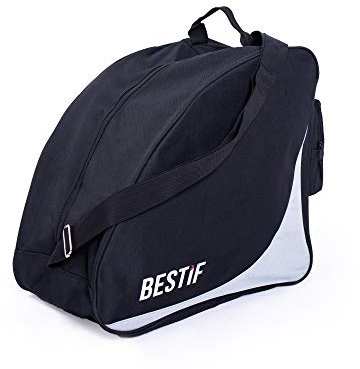 BESTIF Skischuhtasche wasserdicht | Tasche für Skischuhe/Schlittschuhe | widerstandsfähige Stiefeltasche (Schwarz-Grau)