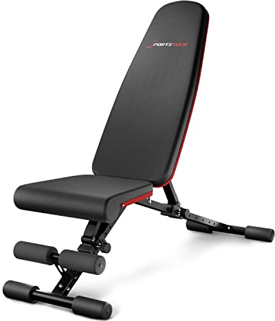 Sportstech Hantelbank Klappbar für Zuhause, 40in1 Schrägbank & Flachbank mit Bankdrücken, Rückentrainer, bench press, Deutsche Qualitätsmarke, sicheres Verstellsystem, BRT400