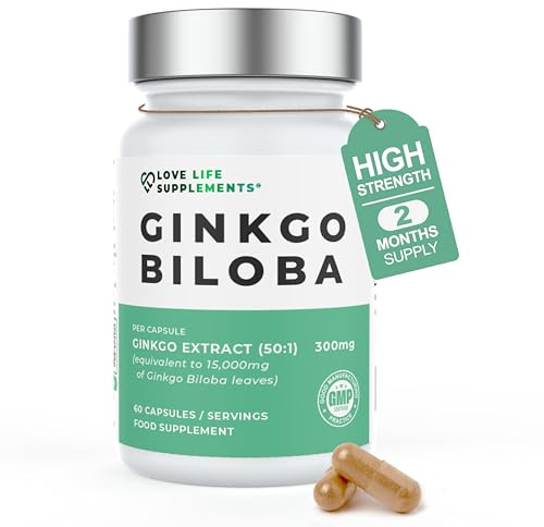 Ginkgo Biloba Capsules High Strength 15,000mg, 24% Flavone Glycosides